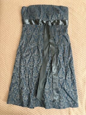 Jump Blue Damask Strapless Mini Dress